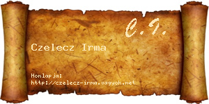 Czelecz Irma névjegykártya